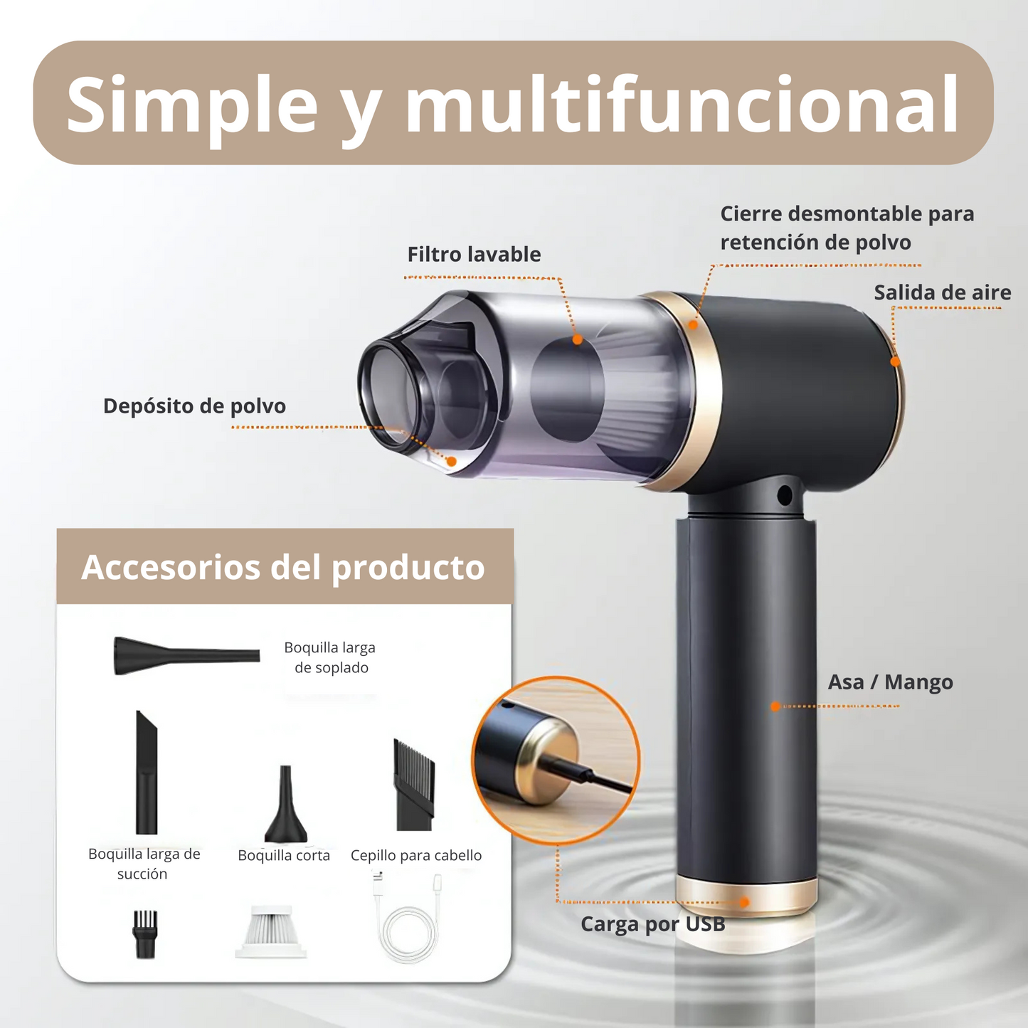 TurboVac Pro – Aspiradora Inalámbrica de Mano